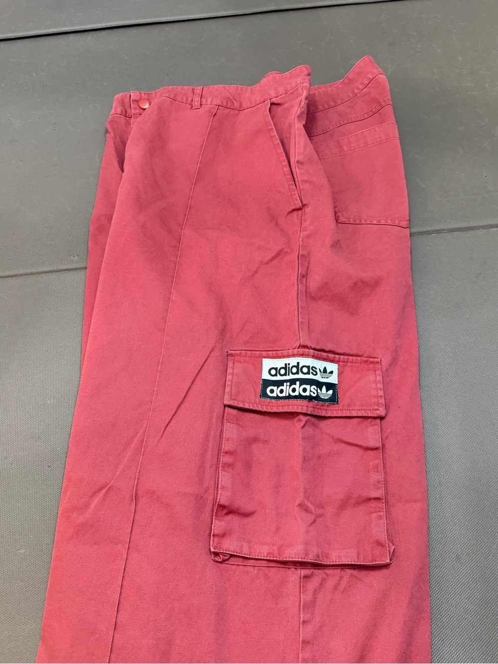 adidas Originals RYV Cargo Wide Leg Pants Oversized Red Utility Gorp Women’s XL - Picture 13 of 13
